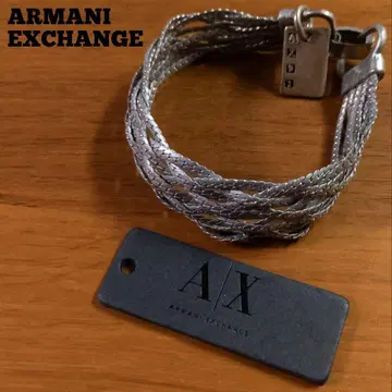 택 포함 ARMANI EXCHANGE 체인 팔찌 실버