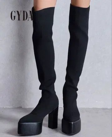 GYDA 블랙 니하이 부츠