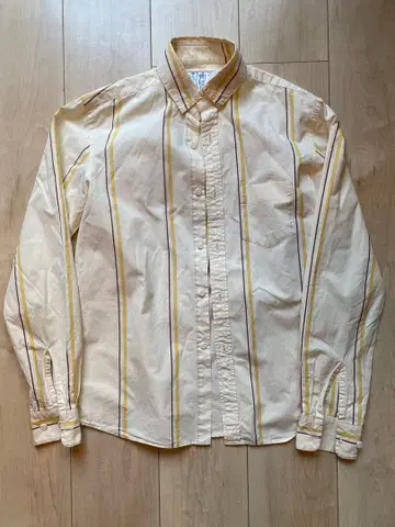 레어 디가웰 크림색 세로 스트라이프 긴팔 셔츠 사이즈 4