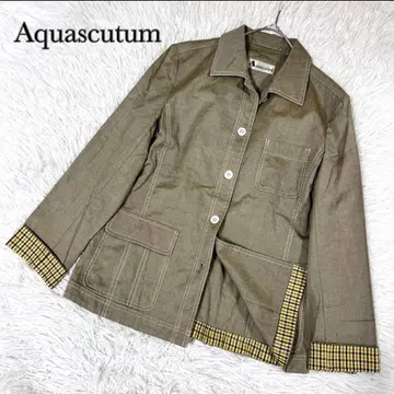 아쿠아 스큐텀 코튼 자켓 클럽 체크 무늬 2S 레나운