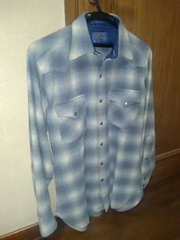 70s 펜들턴 옴브레 웨스턴 셔츠 라이트 블루 아이보리