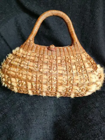 라탄 퍼 바스켓백 중형