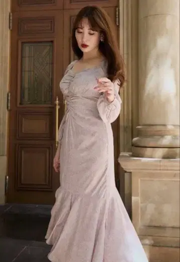Her lip to Rosa Ruched Satin Dress