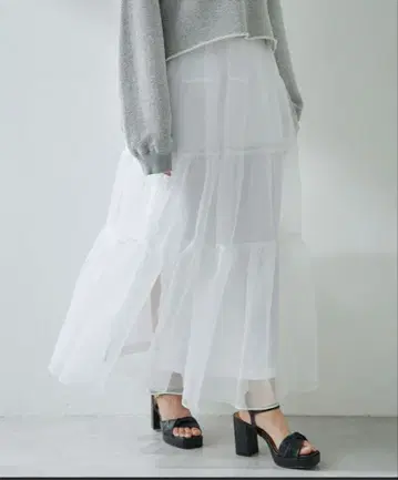 새상품 윔 가젯 Whim Gazette 오간자 볼륨 스커트