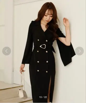 슬릿 슬리브 트렌치 롱 원피스 LIP SERVICE