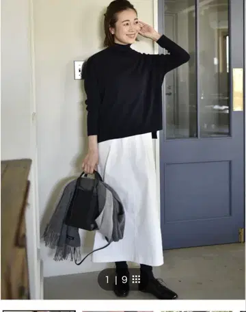 세탁 가능한 깔끔한 터틀넥 니트 다크 네이비