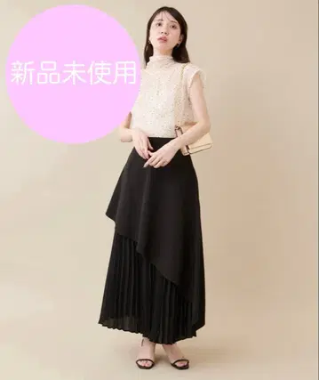 비대칭 플리츠 스커트 natural couture