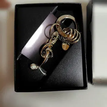 미키모토 펄 장식 실버 키링