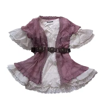 00s 가디건 쉬폰 페어리 그런지 공주 갸루 모리걸