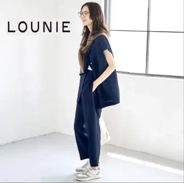 LOUNIE 네이비 팬츠 셋업 지레 베스트 졸업식 입학식