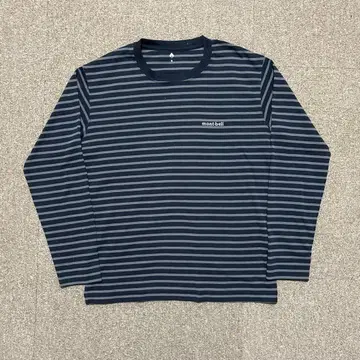 몽벨 보더 롱 슬리브 T 짧은 기장 레이어드 S