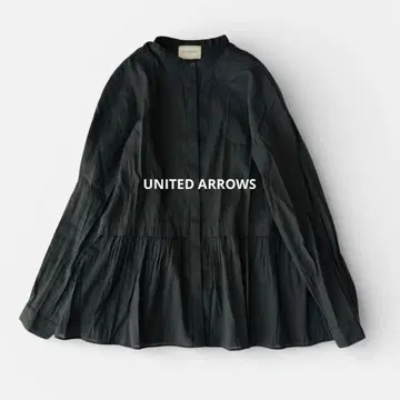 UNITED ARROWS 밴드 카라 페플럼 셔츠
