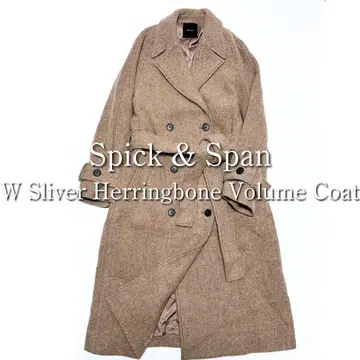 완판템 스픽 앤 스팬 담요 울 트렌치코트 헤링본