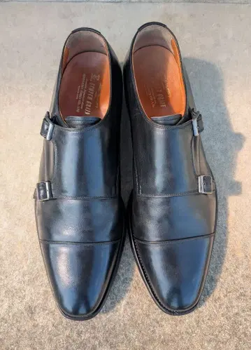 스코치 그레인 더블 몽크 27.0cm E 블랙 (HG9100)