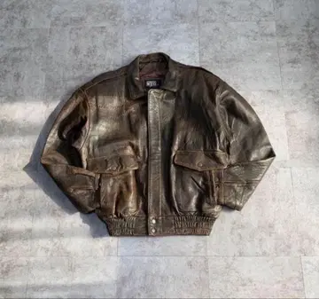80s A-2 real leather bomber jacket