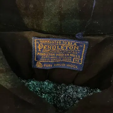 Pendleton XL 블랙워치 울 셔츠 오픈 카라