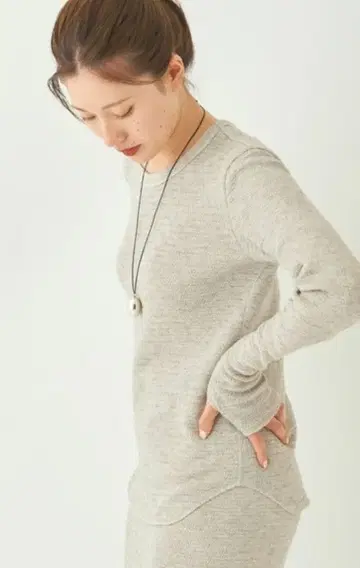 Plage YAK 혼방 서멀 풀오버 긴팔 그레이지 일본제 여성용