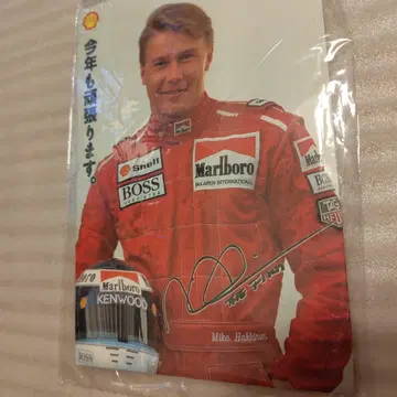 F1 드라이버 미카 하키넨 사인 포함 포트레이트 쇼와 쉘 석유