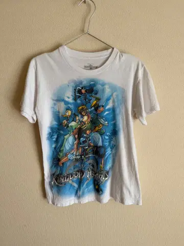 00s 킹덤하츠 T셔츠 화이트 애니메이션 게임