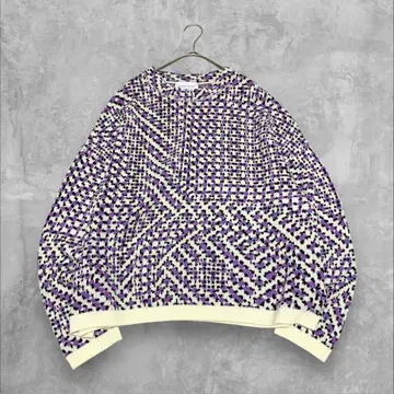 크리스찬 와이나이츠 기하학 패턴 니트 스웨터 L 울 혼방