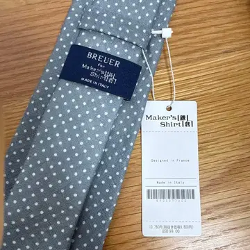 새상품 넥타이 BREUER x 메이커즈 셔츠 카마쿠라 그레이 도트
