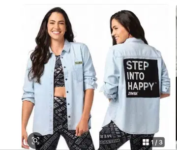 정품 ZUMBA 데님 셔츠 STEP INTO HAPPY