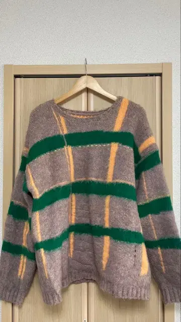 [ pamm ] 투명한 공기 체크 니트