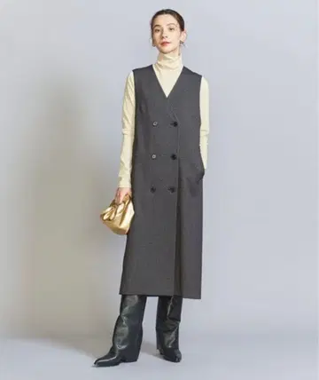 뷰티 앤 유스 헤링본 오버롤 스커트 & 베스트 -2WAY-