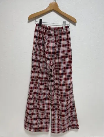 빈티지 70s 폴리 플레어 팬츠 컬러풀 체크 빈티지