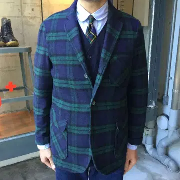 [ 미사용 새상품 ] BEAMS PLUS 블랙워치 테일러드 자켓 S