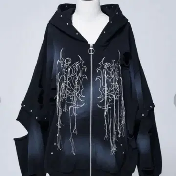 REFLEM 스터드 토끼 귀 ZIP 후드티 스터드 부착