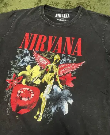 레어 공식 NIRVANA IN UTERO 락 T셔츠 너바나