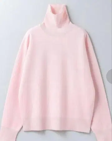 6 로쿠 핑크 터틀넥 니트