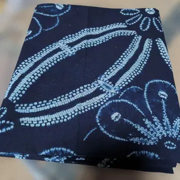 쪽염색* 손염색 꽃 무늬 *대형 프리 크로스