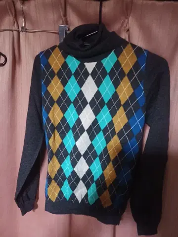 Paul Smith black 폴 스미스 아가일 무늬 터틀넥 스웨터