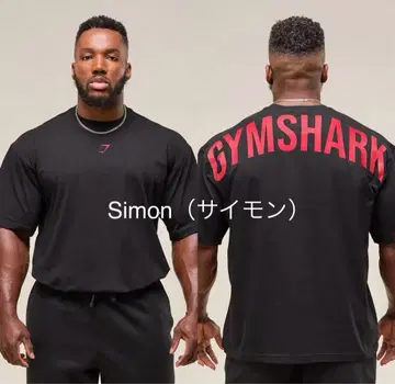 GYMSHARK 블랙 x 빨간색 T셔츠 M 사이즈