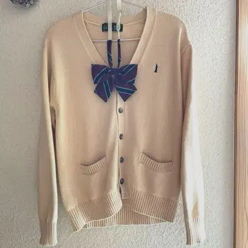 EASTBOY 이스트 보이 스쿨 가디건 베이지 x 네이비