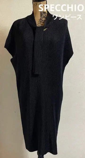 SPECCHIO 스페치오 셔틀 플리츠 원피스 블랙