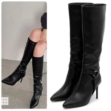 23.5cm 새상품 GRL 스틸레토 롱 부츠 블랙 블랙 8cm