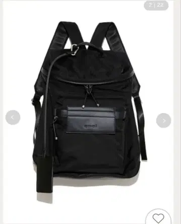 emmi 블랙 발수 베이직 백팩