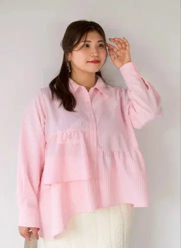 Asymmetric shirt | 핑크 miandmou