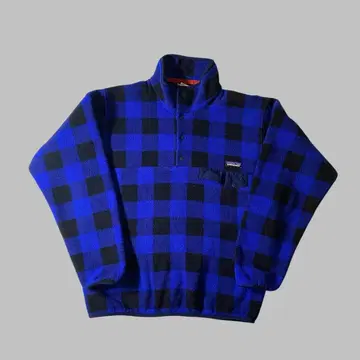 14년산 Patagonia 신틸라 스냅T M 파랑/블랙 체크 무늬