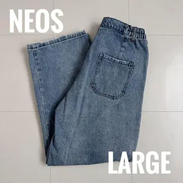 [ NEOS/네오스 ] 와이드 실루엣 데님 팬츠 스트레이트 데님 블루 L