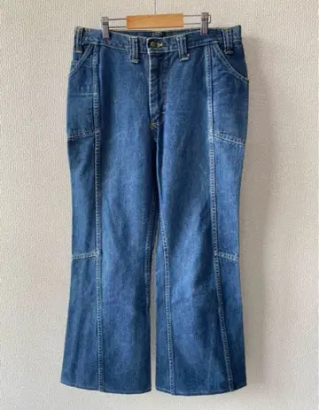 70s Lee 플레어 데님 팬츠 진품 Leens 빈티지 벨보텀