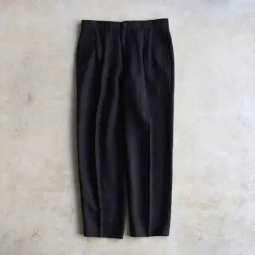 90s Claiborne 클레이본 투 턱 슬랙스 린넨 블랙