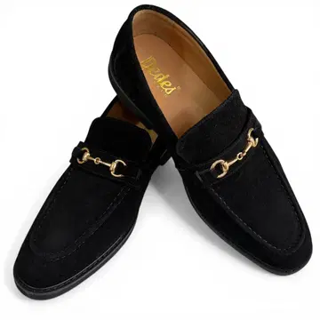 [ 미사용급 ] Dedes 비트 로퍼 블랙 27cm 천연 가죽 스웨이드