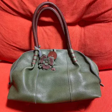 올리브 그린 보스턴형 가죽 백