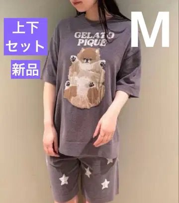 [ 새상품 ] 젤라또피케 포메라니안 패턴 자카드 풀오버 & 하프 팬츠 M