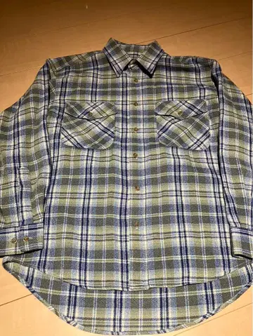 굿컬러 80s~90s 빈티지 섀도우 패턴 플란넬 셔츠 M 사이즈 상당