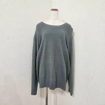 세븐 데이즈 선데이 [ L ] 긴팔 풀오버 니트 그레이 심플 신축 무지